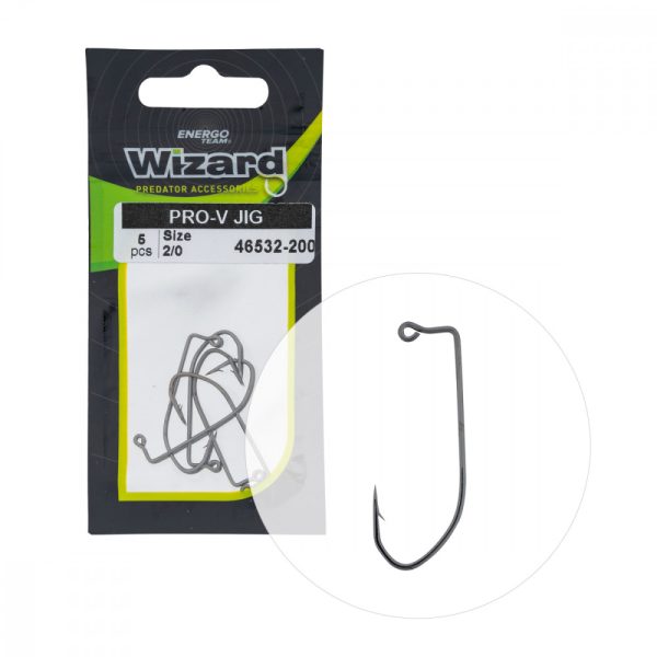 Wizard Pro-V Jig Z uszkiem i zadziorem 2/0 Hak spinningowy offsetowy