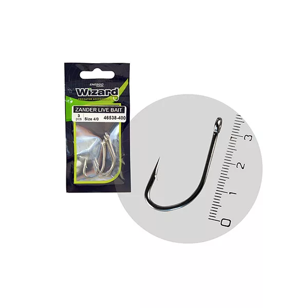Wizard Zander Live Bait Pro Hak z Oczkiem i Zadziorami 6/0 do Sandacza