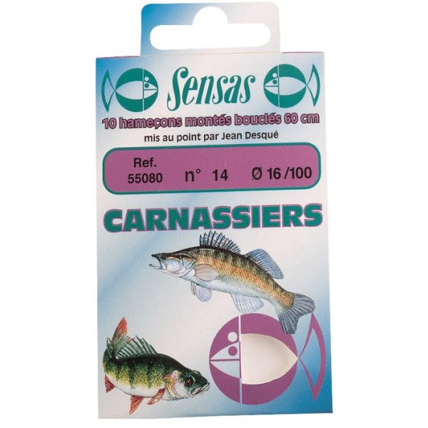 Sensas Predator Strong Bronz 60cm 0,22mm 6 Monofil Gotowy Haczyk 10 szt.