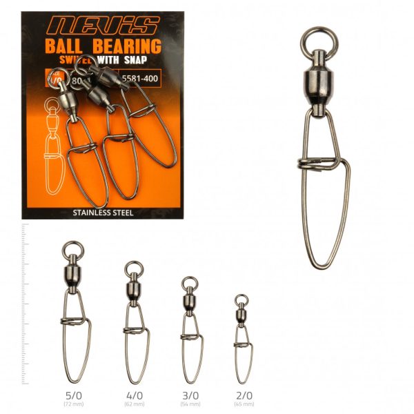 Nevis Krętlik łożyskowany z agrafką 4/0 3 szt.