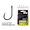 Carp Academy Haczyk teflonowy XS-1 Czarny 6 10szt/opakowanie Z oczkiem Z zadziorem Haczyk karpiowy