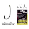 Carp Academy Haczyk teflonowy XS-2 Czarny 8 10szt/opakowanie Z oczkiem Z zadziorem Haczyk karpiowy