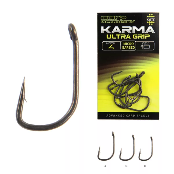 Carp Academy Karma Ultra Grip 6 z oczkiem, haczyk z zadziorem 10szt