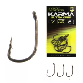   Carp Academy Karma Ultra Grip 8 z oczkiem, haczyk z zadziorem 10szt