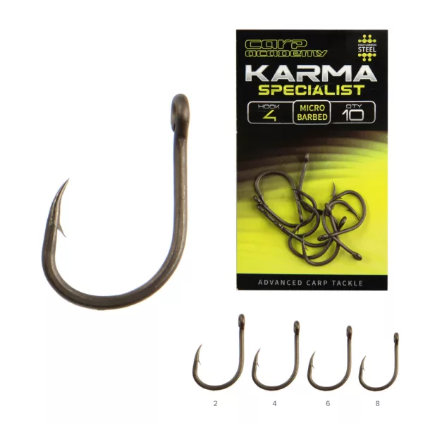 Carp Academy Karma Specialist-X 8 z oczkiem, haczyk z zadziorem 10szt