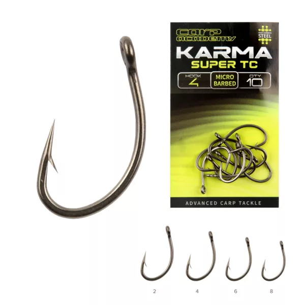 Karma Super TC 2-oczkowy, haczyk karpiowy z zadziorem 10szt.