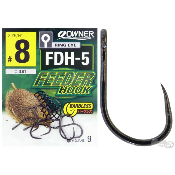 Owner FDH-5 14 Ear, Barbless Feeder Hook 10pcs
