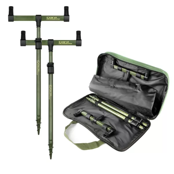CARP ACADEMY Zestaw uchwytów na wędkę Black Carp 2-częściowy 40-60cm/25cm Zestaw sztyc