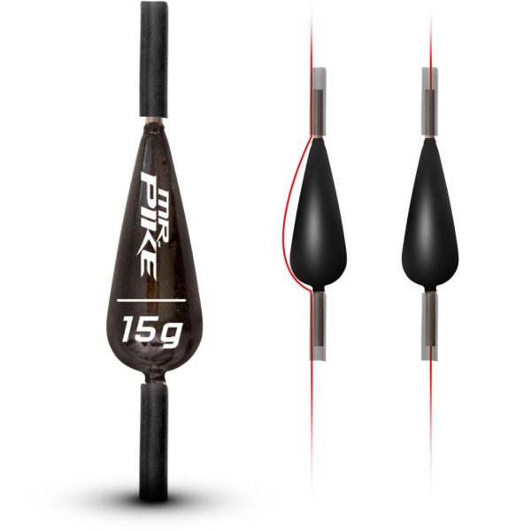 10G Quantum Mr. Pike Bezołowiowy Ciężarek Przelotowy Czarny 3 sztuki