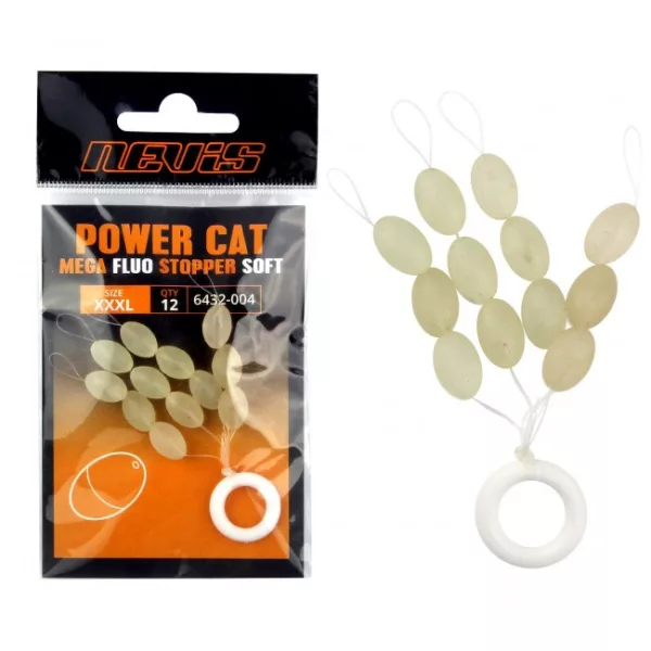 Nevis Gumowy Stoper Fluo do Sumów XXXL 12x8mm Fluorescencyjny Gumowy Stoper 12szt