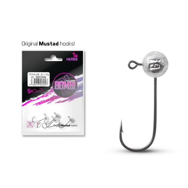 Delphin BOMB! Micro JIG fej 2/0 - 7,5gr - 5db