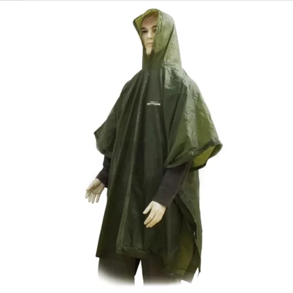Outdoor PVC Poncho Oliwkowe Peleryna przeciwdeszczowa M