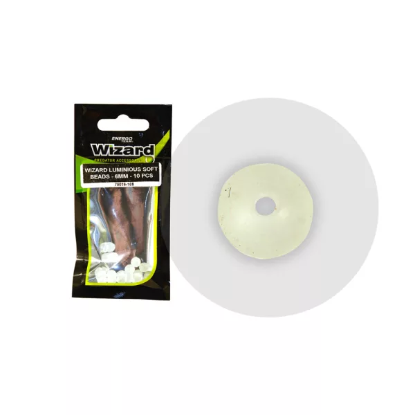 Wizard Sumowy Okrągłe Fosforyzujące 6mm Gumowe Koraliki 10szt