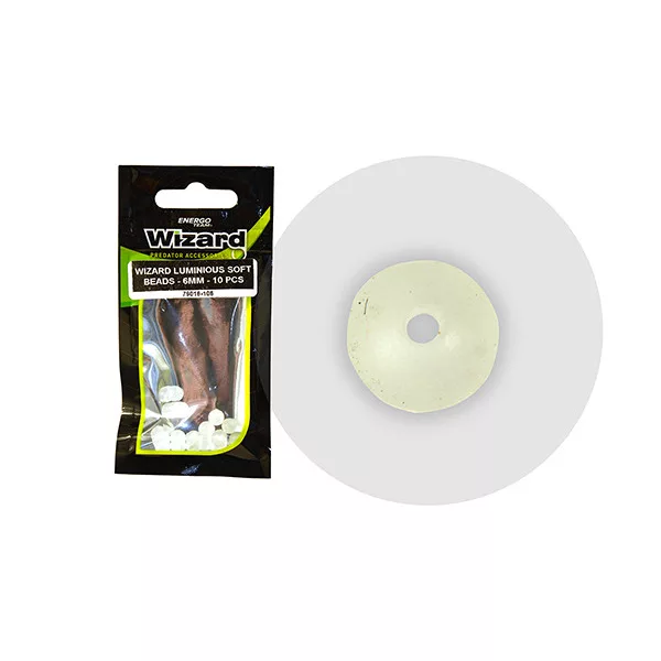 Wizard Sumowy Okrągły Fosforyzujący 8mm Gumowa koralik 10 szt.