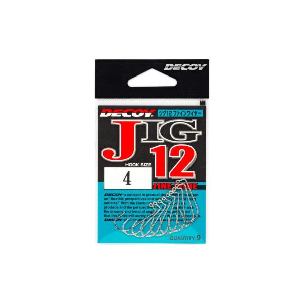 Decoy Jig12 Fine Wire #8 Haczyk Jigowy Jednostronny z Oczkiem i Zadziorami 9szt.