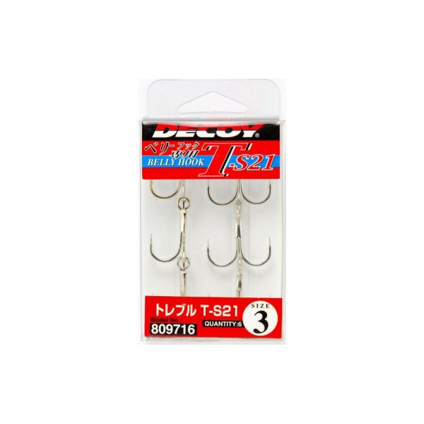 Decoy T-S21 Belly Hook #6 Haczyk z oczkiem, z zadziorem, potrójny 6szt