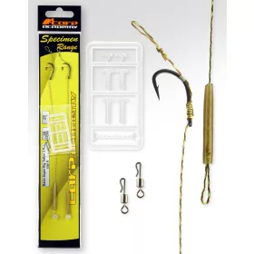   Carp Academy Basic Super Rig Teflon Czarny 4 2 szt./opakowanie z oczkiem z zadziorem pleciony haczyk z przyponem