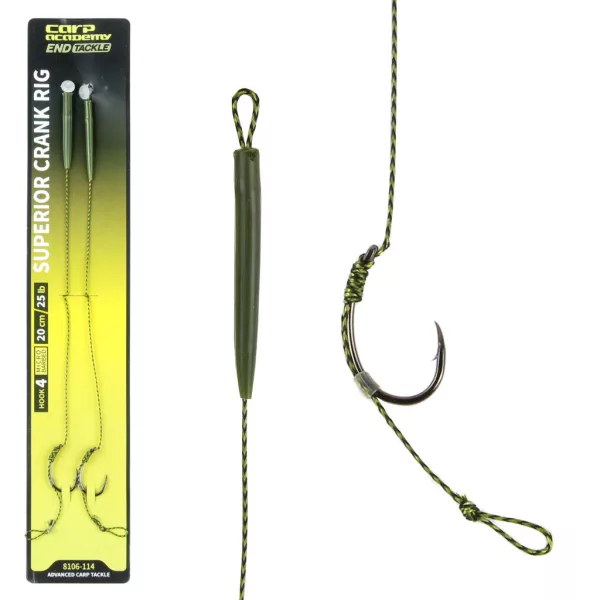 Carp Academy Crank Hook Rig 4 20cm Przypon Karpiowy Pleciony 2 szt.