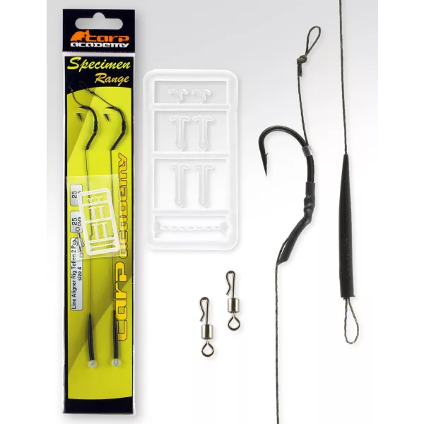 Carp Academy Line Aliger Rig Teflon Czarny 4 2 szt./opak. Hak boili z oczkiem i zadziorem