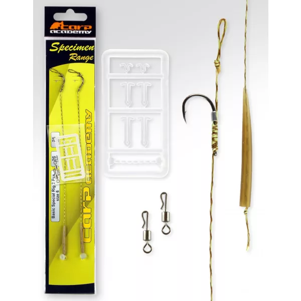 Carp Academy Basic Special Rig Czarny 2 2 szt./opak. Hak boili z oczkiem i zadziorem