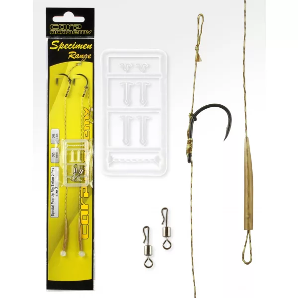 Carp Academy Special Pop Up Rig Teflon Czarny 2 2szt/opakowanie Z oczkiem Z zadziorem Haczyk karpiowy