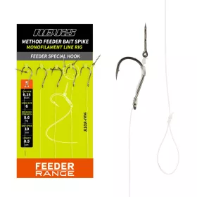   Nevis Monofilament Feeder 6-oczkowy, Haczyk przyponowy z zadziorem z kolcem do przynęt 5 szt.