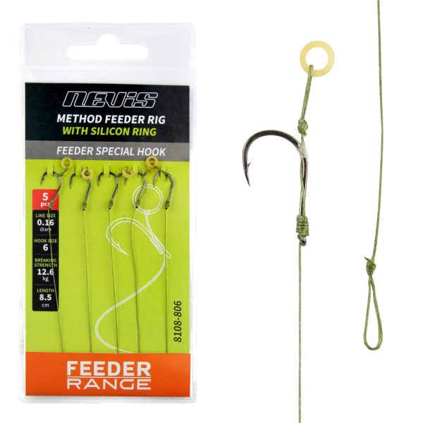Nevis 8 Feeder Pleciony Przypon Z Silikonowym Pierścieniem 5szt
