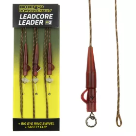   Carp Academy Pre-tied Leadcore Rig with Large-eyed Swivel and Lead Clip 3pcs