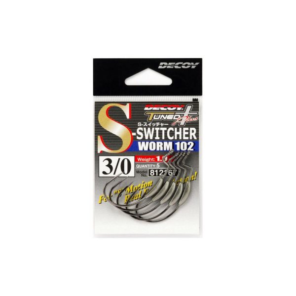 Decoy Worm 102 S-Swicher #4/0 1,5gr Ważony Hak Offsetowy 4szt