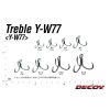 Decoy Y-W77 Extra Wide Gap #8 Eyed Barbed Treble Hook 6pcs