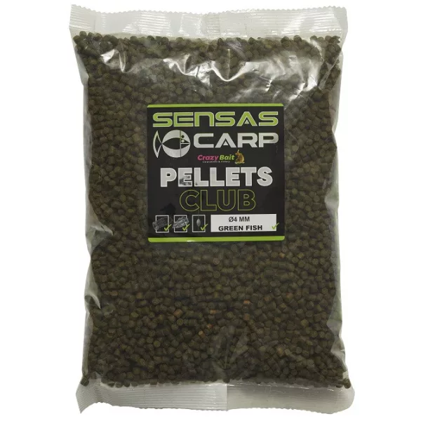Sensas Green Fish Pellety klubowe 4mm Pellet zanętowy 1kg