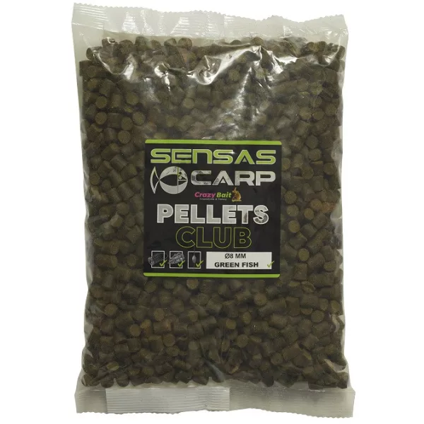 Sensas Green Fish Pellety klubowe 8mm Pellet zanętowy 1kg