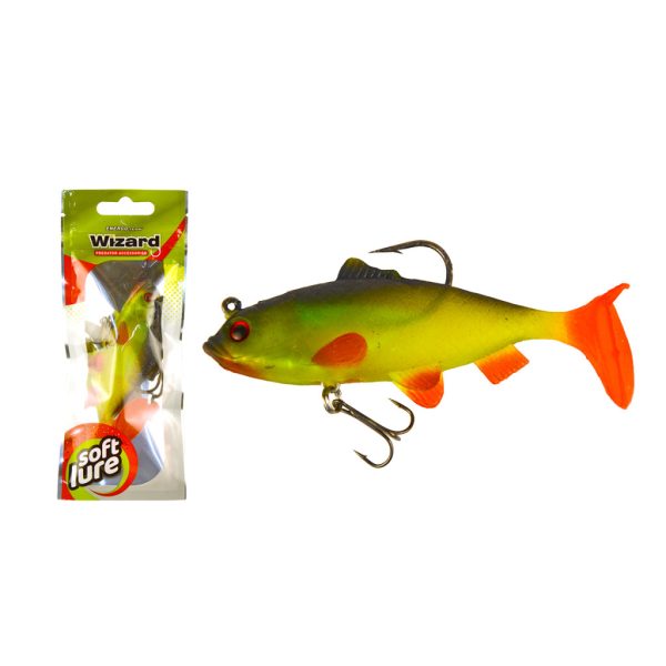Wizard Swimbait Perch 10,16cm Zielono-Żółty Gumihal