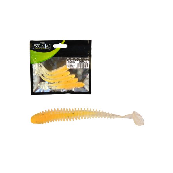 Wizard Power Minnow Orange 9cm Gumowa Rybka 5szt.