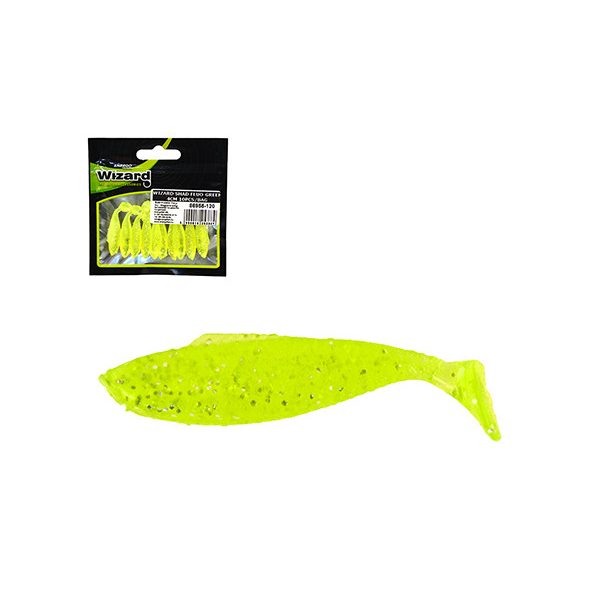 Wizard Shad Fluo-Green 4cm Sztuczna przynęta 10 szt.