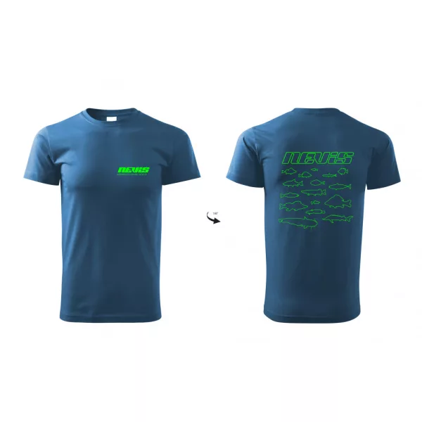 Nevis Niebieski T-shirt z Rybą L