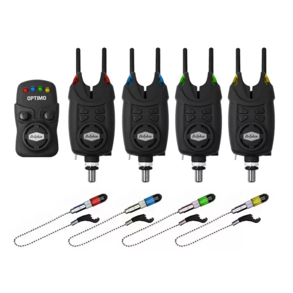 Delphin OPTIMO 9V Zestaw sygnalizatorów brań 4+1 + CSW II Swinger + Snag