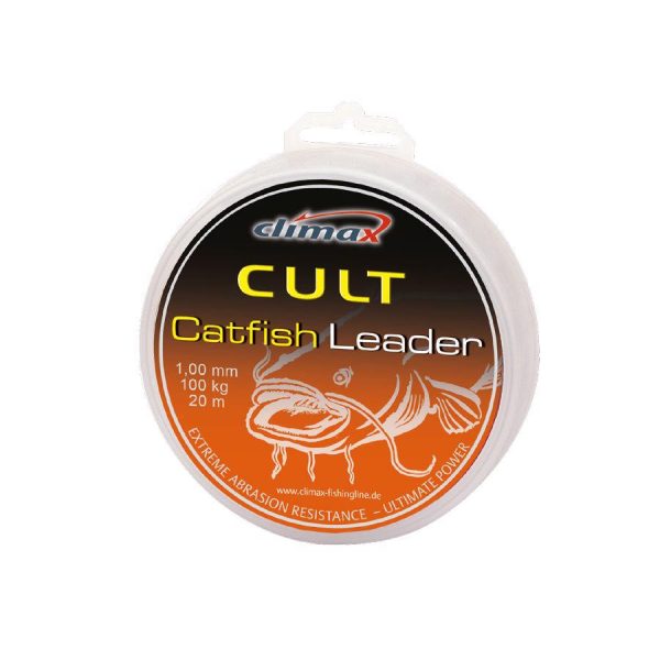Climax Cult Catfish Hevy Braid Leader 20m 1,30mm 135kg Żółty Plecionka przyponowa do połowu suma