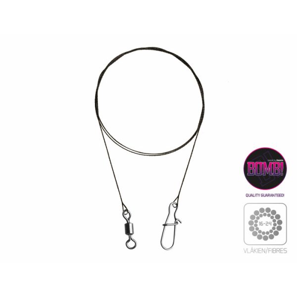 Delphin Drut wolframowy BOMB! z krętlikiem i agrafką / 20 żył 2szt/35cm/11kg