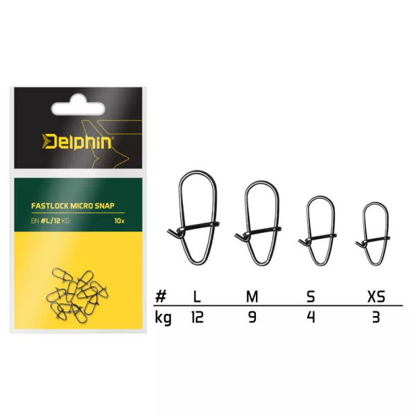 Delphin Fastlock micro snap /10szt S/4kg