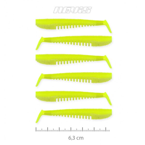 Nevis Impulse Shad 6,3cm 1,77gr 6szt/opak Fluo Zielony Przynęta Plastikowa