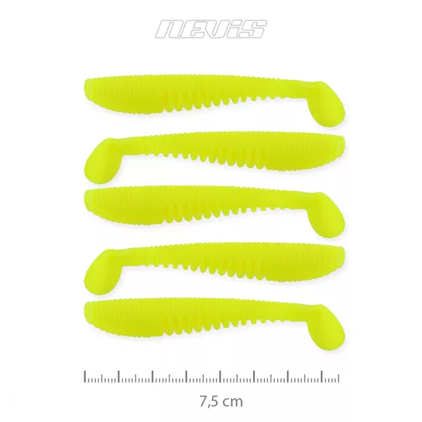 Nevis Impulse Shad 7,5cm 3,05gr 5szt/opak Cytrynowożółty Przynęta Plastikowa