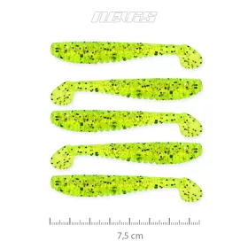   Nevis Impulse Shad 7,5cm 3,05gr 5szt/opak FluoZielony Brokat Przynęta Plastikowa