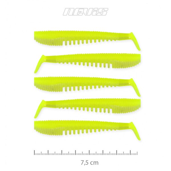 Nevis Impulse Shad 7,5cm 3,05gr 5szt/opak Fluo Zielony Przynęta Plastikowa