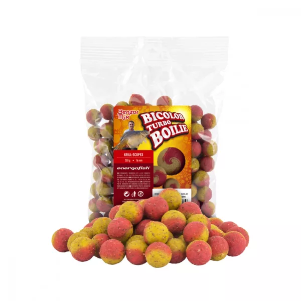 Benzar Turbo Bicolor Boilie Krill-Scopex 250G 16Mm