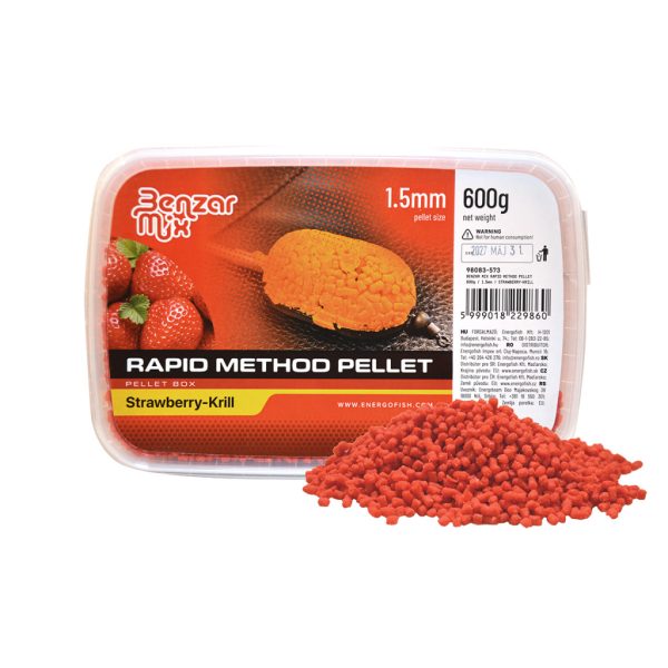 Benzár Mix Rapid Method Pellet 1.5mm Strawberry-Krill Pellet Box 600gr