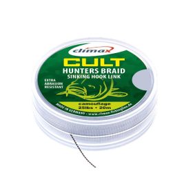   Climax Cult Carp Huntersbraid Sinking Hooklink 20m 30lb Kamuflażowa Plecionka Przyponowa