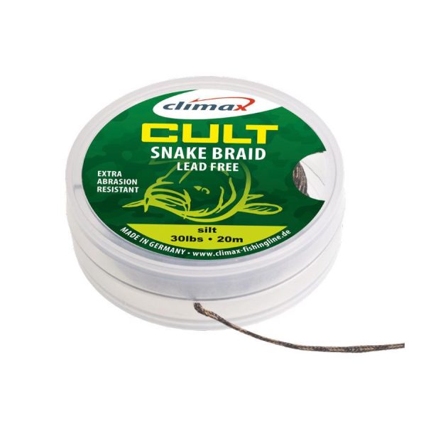 Climax Cult Carp Snake Braid Lead Free Leader 10m 30lb Dark Silt Pleciony Przypon
