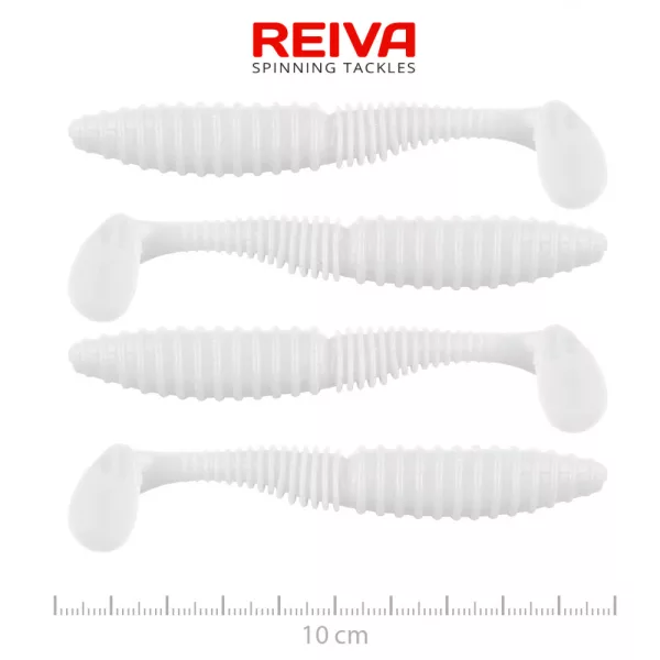 Reiva Zander Power Shad 10cm 7.05gr 4pcs/pack (White) Plastic lure