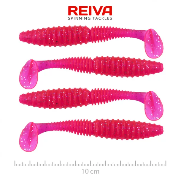 Reiva Zander Power Shad 10cm 7.05gr 4pcs/pack (Pink Glitter) Plastic lure